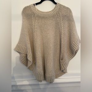 Michael Kors Cream Sweater Poncho